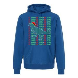 Trex Xmas Gift Fa Ra Rawr Dinosaur Ugly Christmas Sweater Gift Premium Hoodie