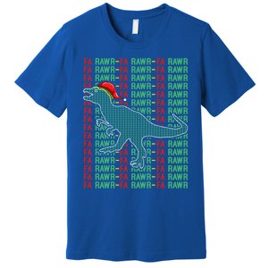 Trex Xmas Gift Fa Ra Rawr Dinosaur Ugly Christmas Sweater Gift Premium T-Shirt