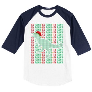 Trex Xmas Gift Fa Ra Rawr Dinosaur Ugly Christmas Sweater Gift Baseball Sleeve Shirt