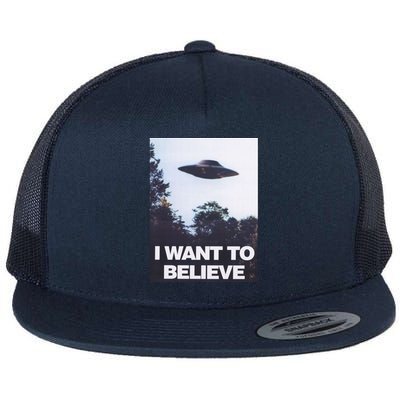 The Xfiles I Want To Believe Flat Bill Trucker Hat