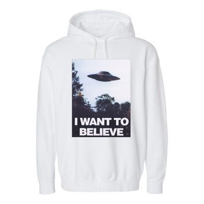 The Xfiles I Want To Believe Garment-Dyed Fleece Hoodie