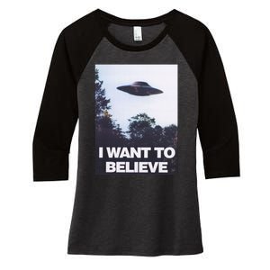 The Xfiles I Want To Believe Women's Tri-Blend 3/4-Sleeve Raglan Shirt