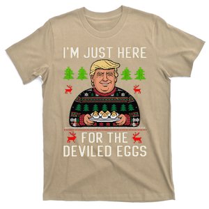 Trump Xmas IM Just Here For The Deviled Eggs Ugly Christmas T-Shirt