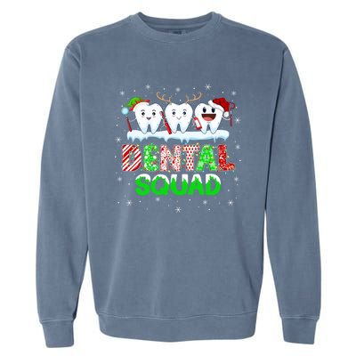 Teeth Xmas Lights Dental Squad Dentist Hygienist Christmas Gift Garment-Dyed Sweatshirt