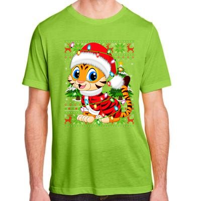 Tiger Xmas Style Ugly Santa Tiger Christmas Cool Gift Adult ChromaSoft Performance T-Shirt