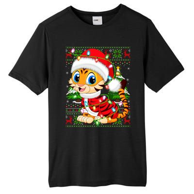 Tiger Xmas Style Ugly Santa Tiger Christmas Cool Gift Tall Fusion ChromaSoft Performance T-Shirt