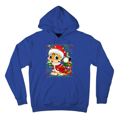 Tiger Xmas Style Ugly Santa Tiger Christmas Cool Gift Hoodie