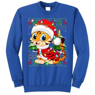 Tiger Xmas Style Ugly Santa Tiger Christmas Cool Gift Sweatshirt