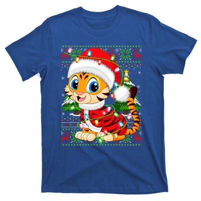 Tiger Xmas Style Ugly Santa Tiger Christmas Cool Gift T-Shirt