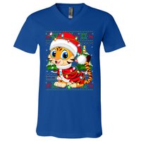 Tiger Xmas Style Ugly Santa Tiger Christmas Cool Gift V-Neck T-Shirt