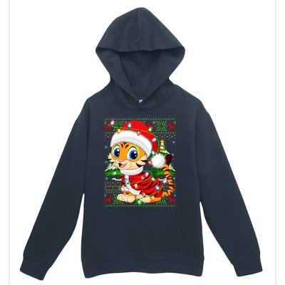 Tiger Xmas Style Ugly Santa Tiger Christmas Cool Gift Urban Pullover Hoodie