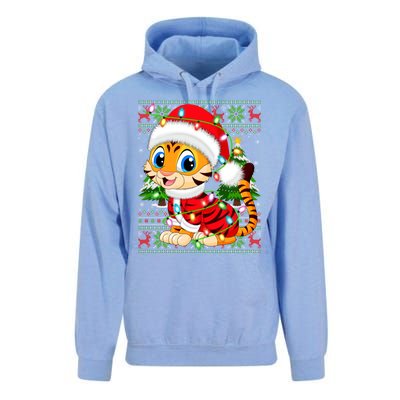 Tiger Xmas Style Ugly Santa Tiger Christmas Cool Gift Unisex Surf Hoodie