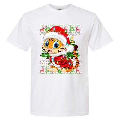 Tiger Xmas Style Ugly Santa Tiger Christmas Cool Gift Garment-Dyed Heavyweight T-Shirt