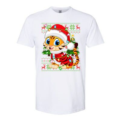 Tiger Xmas Style Ugly Santa Tiger Christmas Cool Gift Softstyle CVC T-Shirt