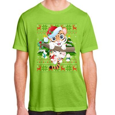 Tiger Xmas Style Ugly Santa Tiger Christmas Gift Adult ChromaSoft Performance T-Shirt