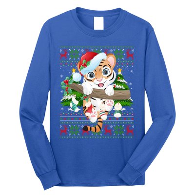 Tiger Xmas Style Ugly Santa Tiger Christmas Gift Long Sleeve Shirt