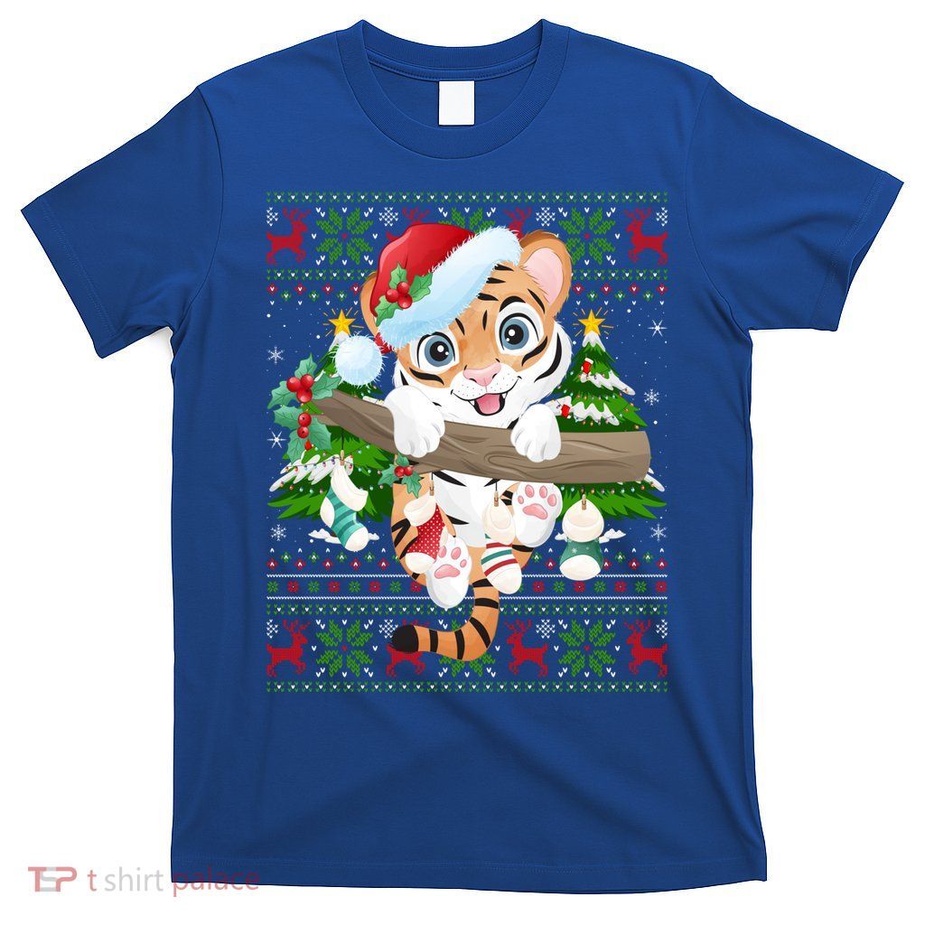 Tiger Xmas Style Ugly Santa Tiger Christmas Gift T-Shirt