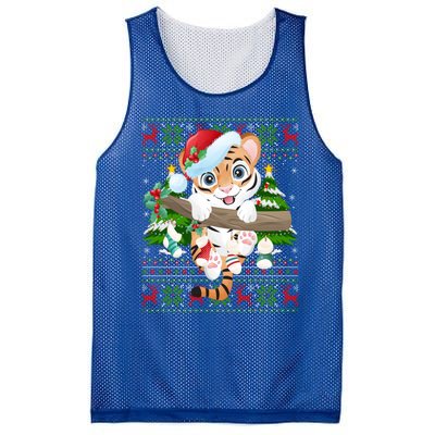 Tiger Xmas Style Ugly Santa Tiger Christmas Gift Mesh Reversible Basketball Jersey Tank