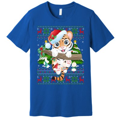 Tiger Xmas Style Ugly Santa Tiger Christmas Gift Premium T-Shirt