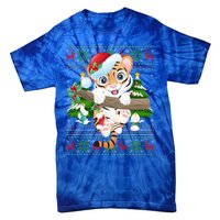 Tiger Xmas Style Ugly Santa Tiger Christmas Gift Tie-Dye T-Shirt