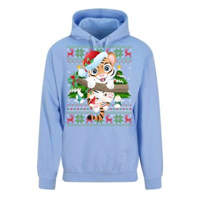 Tiger Xmas Style Ugly Santa Tiger Christmas Gift Unisex Surf Hoodie