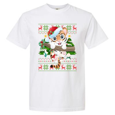 Tiger Xmas Style Ugly Santa Tiger Christmas Gift Garment-Dyed Heavyweight T-Shirt