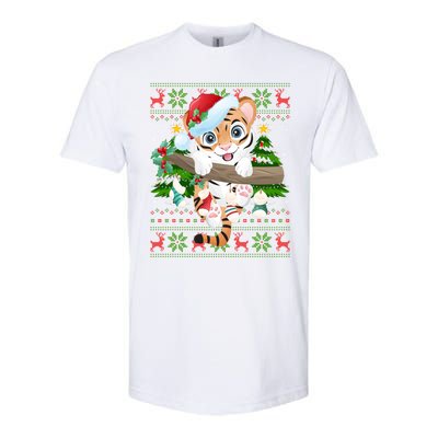 Tiger Xmas Style Ugly Santa Tiger Christmas Gift Softstyle® CVC T-Shirt