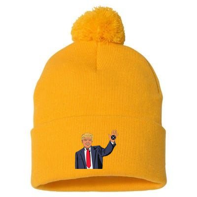 Trump Xrp Pom Pom 12in Knit Beanie