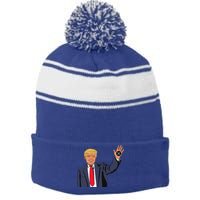 Trump Xrp Stripe Pom Pom Beanie