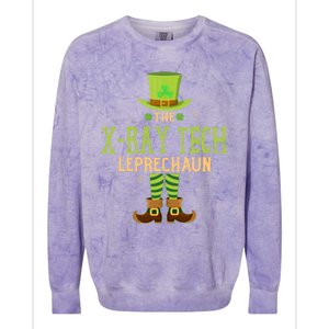 The Xray Tech Leprechaun Funny Matching St Patricks Day Great Gift Colorblast Crewneck Sweatshirt