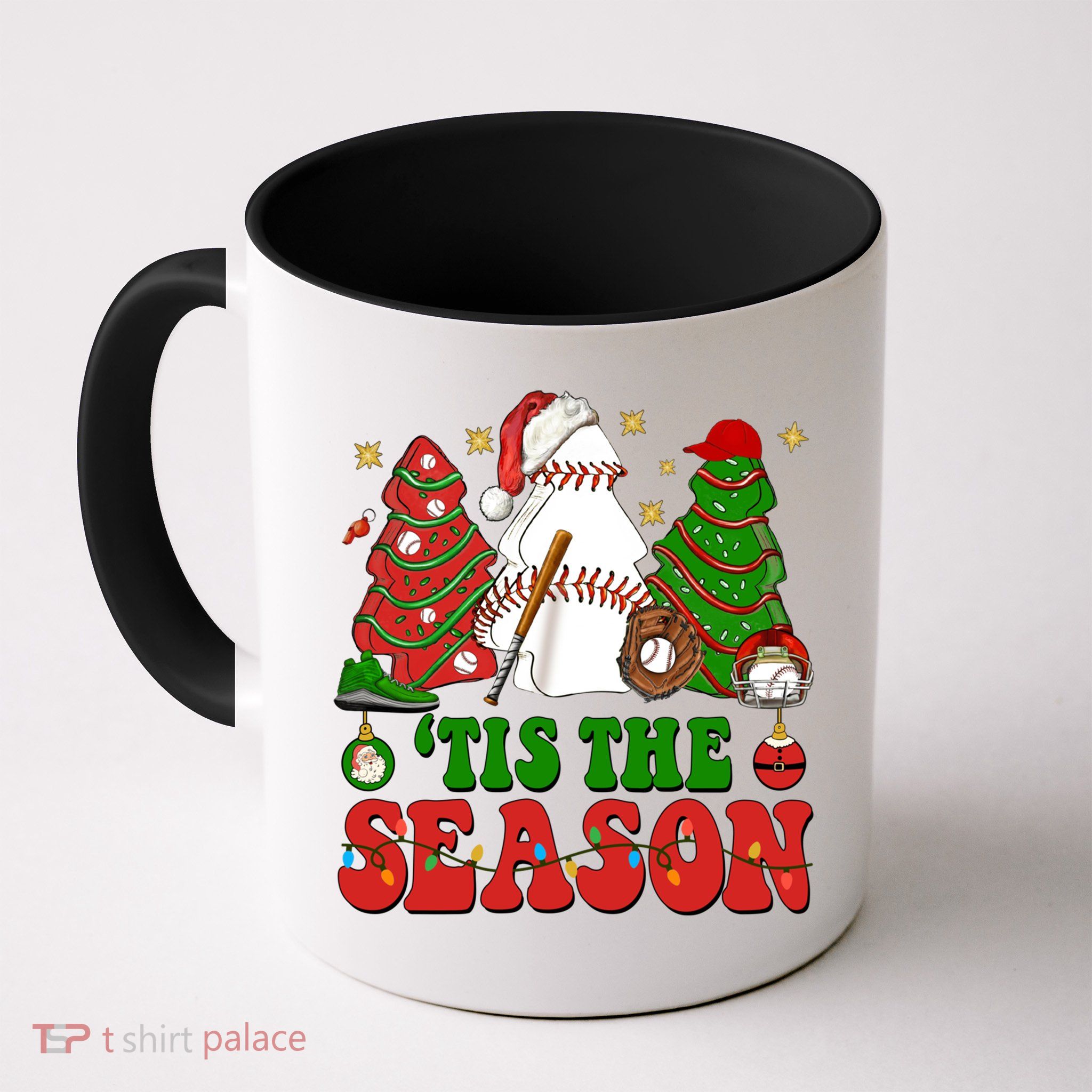 Tis Xmas The Season Baseball Christmas Tree Cakes Debbie Cool Gift Mug