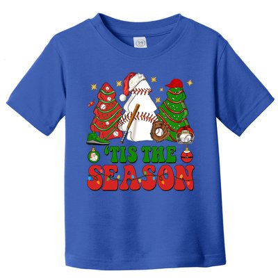 Tis Xmas The Season Baseball Christmas Tree Cakes Debbie Cool Gift Toddler T-Shirt