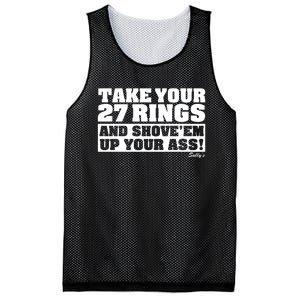 Take Your 27 Rings And Shove Em Up Your Ass Mesh Reversible Basketball Jersey Tank