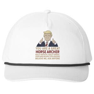 Trump You Are A Great Great Horse Archer Gift Snapback Five-Panel Rope Hat