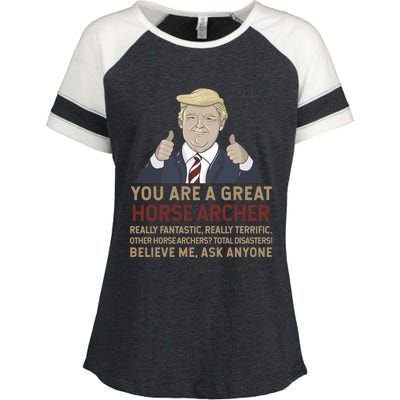 Trump You Are A Great Great Horse Archer Gift Enza Ladies Jersey Colorblock Tee