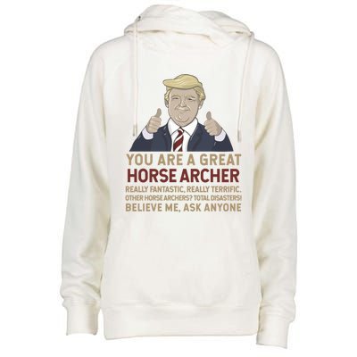 Trump You Are A Great Great Horse Archer Gift Womens Funnel Neck Pullover Hood