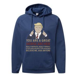 Trump You Are A Great Great Horse Archer Gift Performance Fleece Hoodie