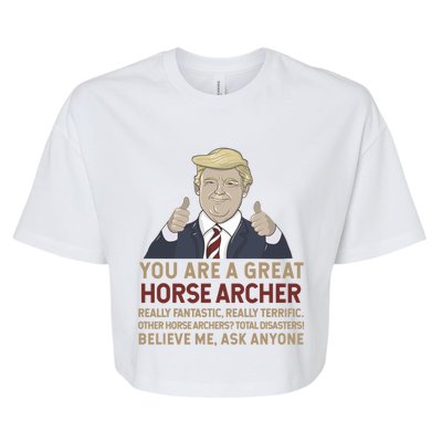 Trump You Are A Great Great Horse Archer Gift Bella+Canvas Jersey Crop Tee