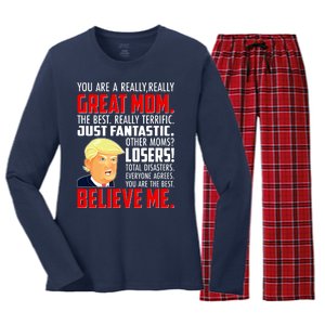 Trump You Are A Really Really Great Mom Women's Long Sleeve Flannel Pajama Set 