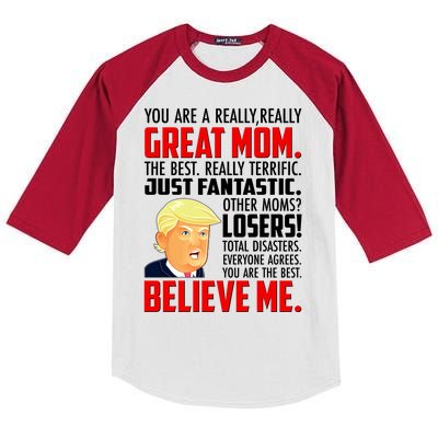 Trump You Are A Really Really Great Mom Kids Colorblock Raglan Jersey