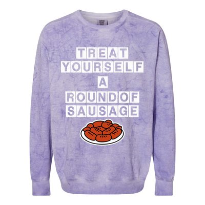 Treat Yourself A Round Of Sausage Colorblast Crewneck Sweatshirt