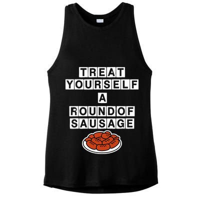 Treat Yourself A Round Of Sausage Ladies PosiCharge Tri-Blend Wicking Tank