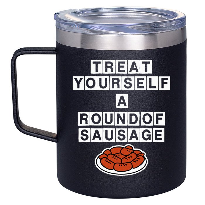 Treat Yourself A Round Of Sausage 12oz Stainless Steel Coffee Mug