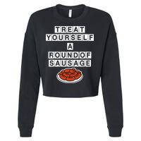 Treat Yourself A Round Of Sausage Cropped Pullover Crew