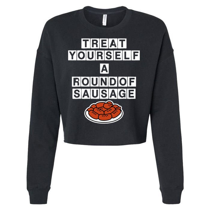 Treat Yourself A Round Of Sausage Cropped Pullover Crew