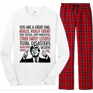 Trump You Are A Great Dad Donald Trump Dad Funny Trump Fathers Day Long Sleeve Pajama Set