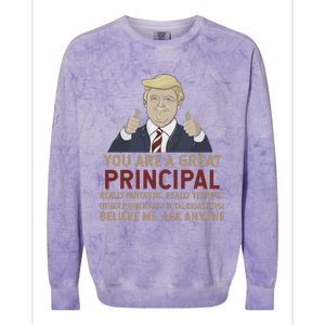 Trump You Are A Great Great Principal Colorblast Crewneck Sweatshirt