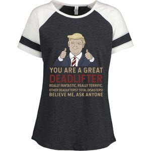 Trump You Are A Great Great Deadlifter Great Gift Enza Ladies Jersey Colorblock Tee