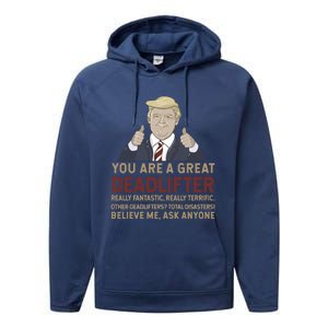 Trump You Are A Great Great Deadlifter Great Gift Performance Fleece Hoodie