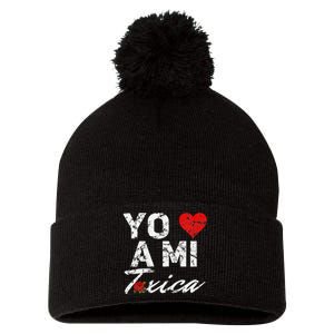 Toxica Yo Amo A Mi Toxica Pom Pom 12in Knit Beanie